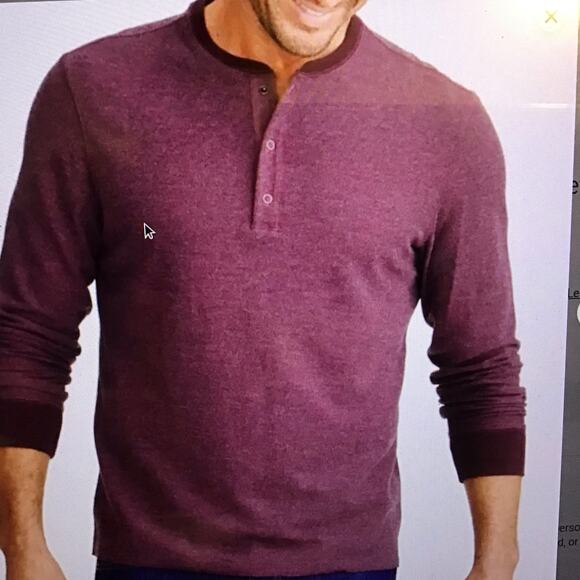 Untuckit Purple Burgandy Textured Long Sleeve 3 Snap Henley XL - Picture 1 of 6